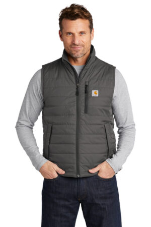 A man wearing grey color Carhartt Gilliam Vest