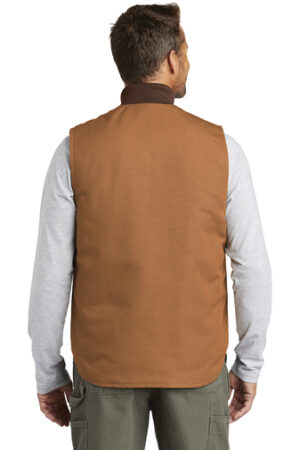 Back view of a person wearing a vest