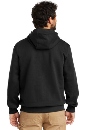 back view of black hoodie