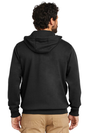 a man wearing a black sweatshirt back view